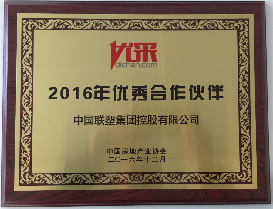 2016年优秀合作伙伴(中国尊龙凯时-人生就是搏)